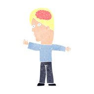 cartoon man with brain N11