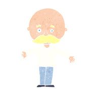 cartoon bald man with open arms N11