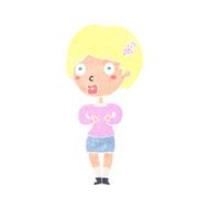 cartoon surprised woman N273