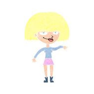 cartoon smug woman making dismissive gesture N11