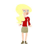 cartoon woman shrugging shoulders N550