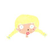 cartoon confused female face N11