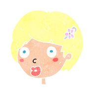 cartoon surprised female face N73