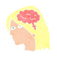cartoon female head with brain symbol N20