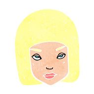 cartoon annoyed female face N11
