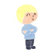 cartoon boy with folded arms N23