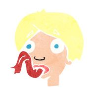 cartoon head sticking out tongue N11