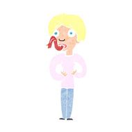 cartoon woman sticking out tongue N11