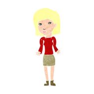 cartoon woman shrugging shoulders N551