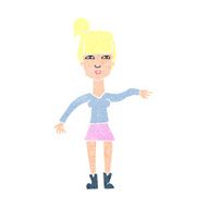 cartoon woman making dismissive gesture N22