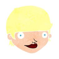 cartoon happy female face N209