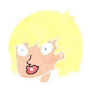 cartoon happy female face N210