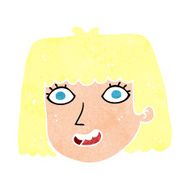 cartoon happy female face N211