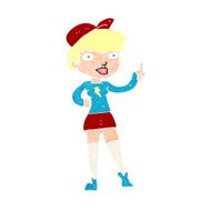 cartoon skater girl giving thumbs up symbol N11