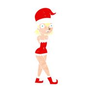 cartoon woman in christmas elf costume N11