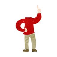 cartoon headless body with raised hand N10