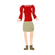 cartoon female body with shrugging shoulders (mix and match cart N11