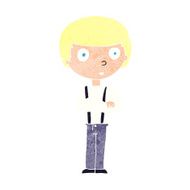 cartoon staring boy with folded arms N10