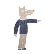 cartoon wolf man pointing N12