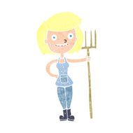 cartoon happy farmer girl N8