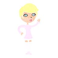 cartoon pretty woman waving N101