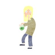 cartoon hippie man with bag of weed N11