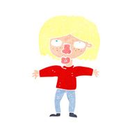 cartoon girl looking upwards N11