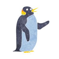 cartoon penguin waving N8
