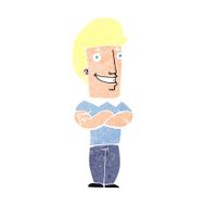 cartoon man with folded arms grinning N11