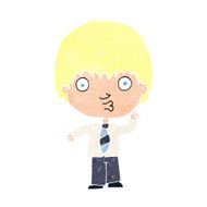 cartoon school boy answering question N56