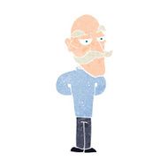 cartoon old man with mustache N31