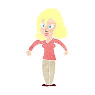 cartoon woman shrugging shoulders N553