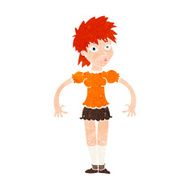 cartoon curious woman N72