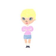 cartoon woman gesturing at self N34