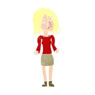 cartoon woman shrugging shoulders N554