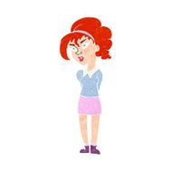 cartoon pretty girl tilting head N12