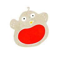 funny cartoon christmas robin N10