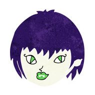 cartoon vampire girl face N12