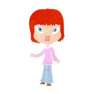 cartoon woman with open arms N113