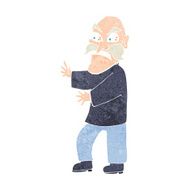cartoon angry old man N174