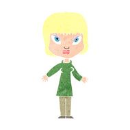 cartoon woman with open arms N114