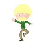 cartoon mustache man disco dancing N11