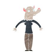 cartoon friendly werewolf woman N8