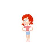 cartoon woman with hands on hips N259