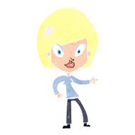cartoon pretty woman pointing N45