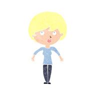 cartoon woman shrugging shoulders N557