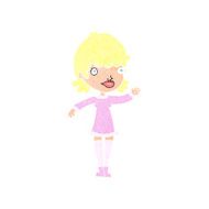 Cartoon Woman Waving N390