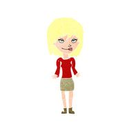cartoon woman shrugging shoulders N559