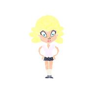 cartoon pretty woman N328