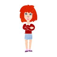 cartoon tough woman with folded arms N12